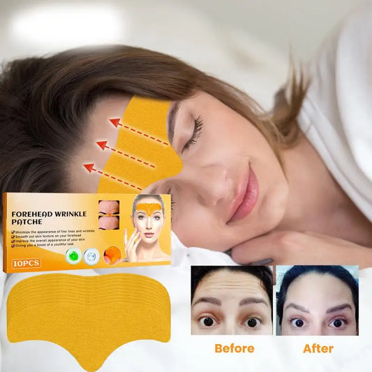 10pcs/box Anti-wrinkle Forehead Line Removal Gel Patch Firming Mask Frown Lines Face Skin Care Stickers Anti-aging Collagen